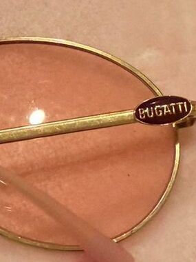 Bugatti Gold Frame Rose-Tint Round Sunglasses